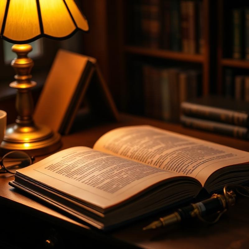 An open book under warm cinematic lighting