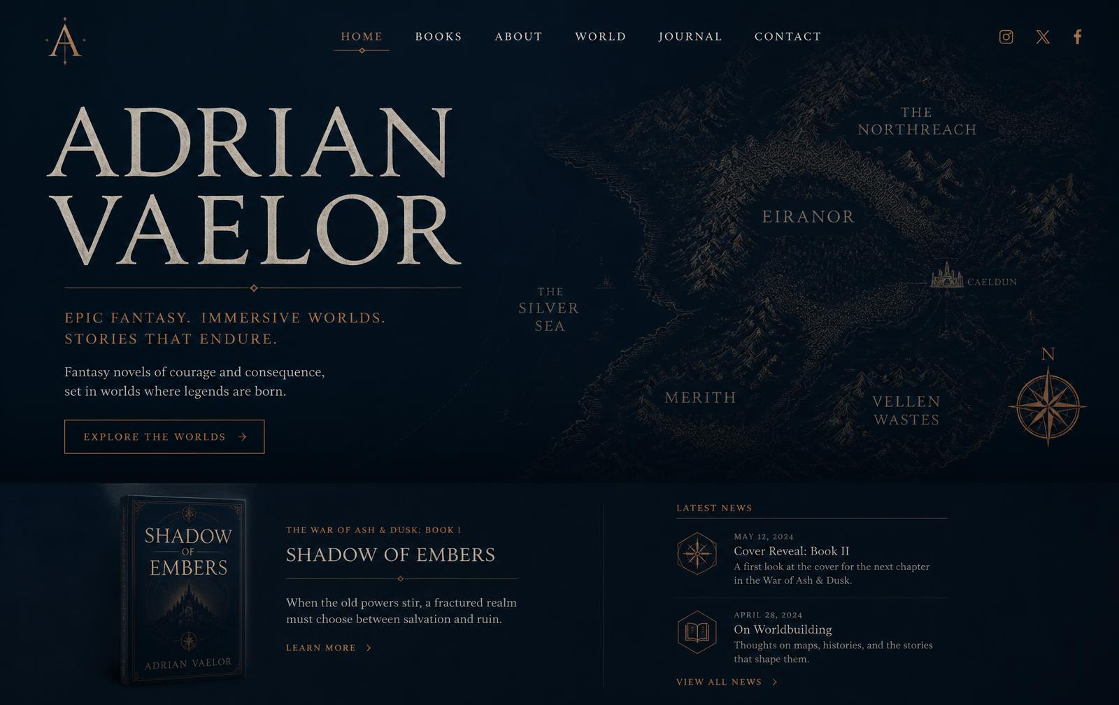 Adrian Vaelor author website homepage