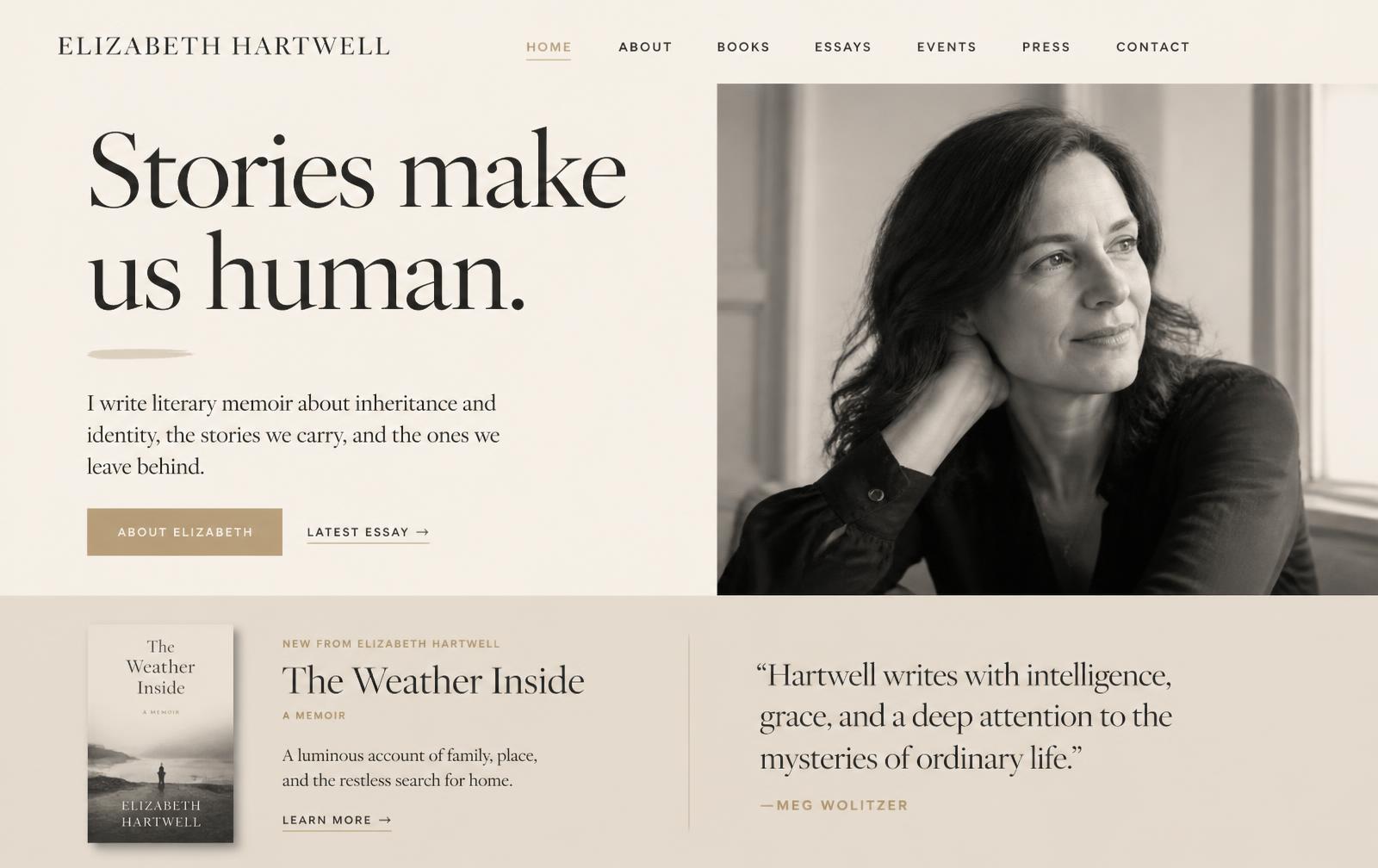 Elizabeth Hartwell author website homepage